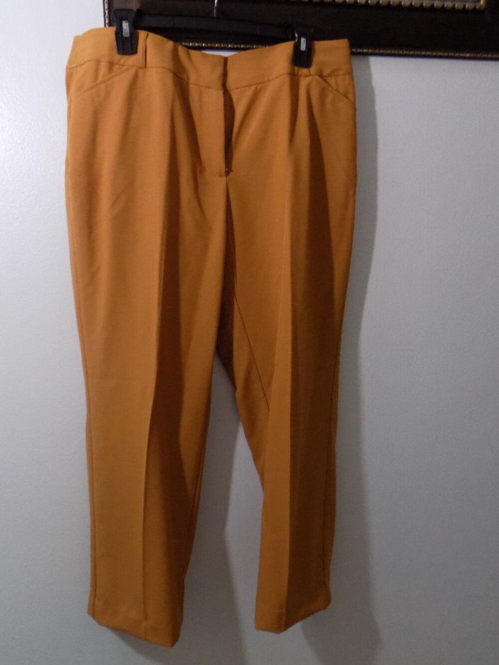 Mustard Yellow Tailored Straight Leg Dress Pants Trousers